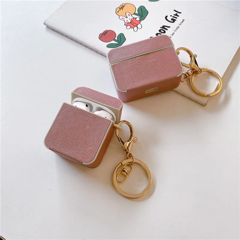 

Роскошный кожаный чехол с брелоком для наушников Apple AirPods 1 2 Pro Bluetooth-совместимая гарнитура симпатичный защитный чехол