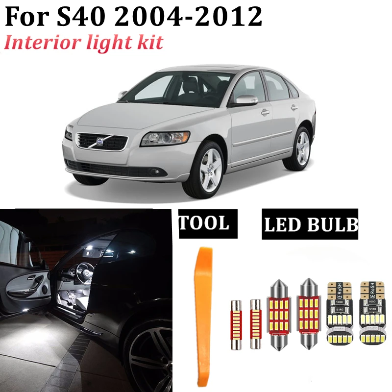 

Canbus Error Free LED Interior Light Kit for 2004-2010 2012 Volvo S40 MS 544 Car Accessories Map Dome Trunk License Light