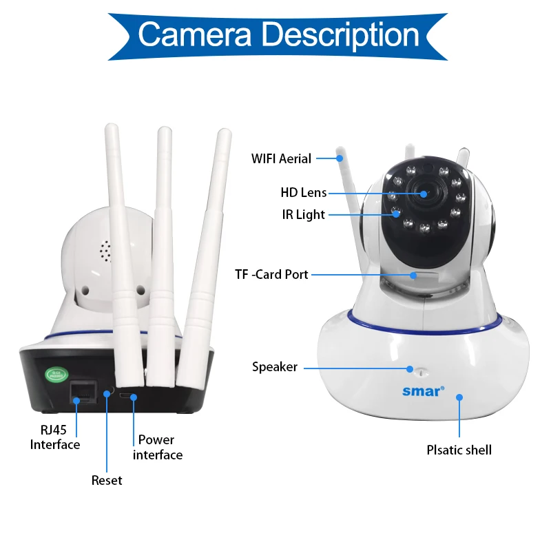 Беспроводная IP камера Smar 1080P для домашней системы безопасности Wi Fi