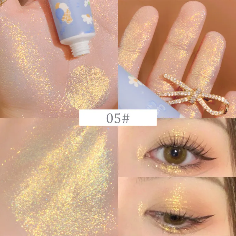 8 Colors Glitter Eyeshadow Shimmer Brighten Face Highlighter Waterproof Pink Gold Makeup Liquid Eye Shadow Comestic |