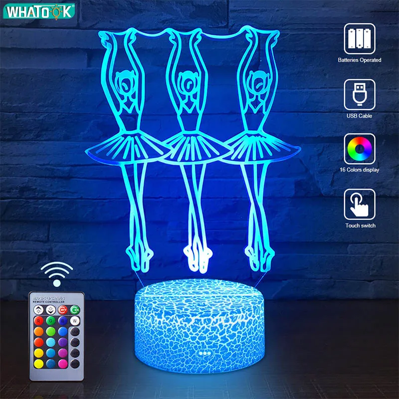 Светодиодный ночник для балерины бальных танцев с дистанционным управлением 16