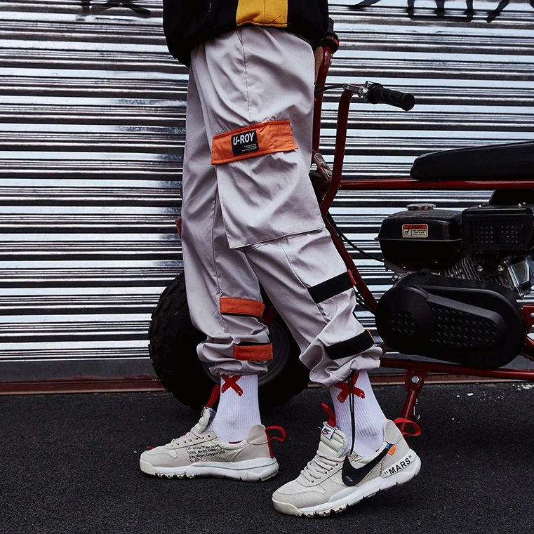 EFUNGAL мужские брюки шаровары с боковыми карманами в стиле хип хоп повседневные для