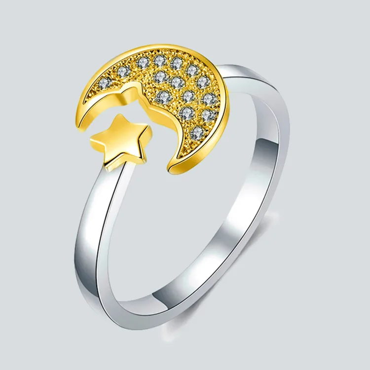 Винтажные Ювелирные изделия в стиле панк серебряного цвета с Луной и звездами |