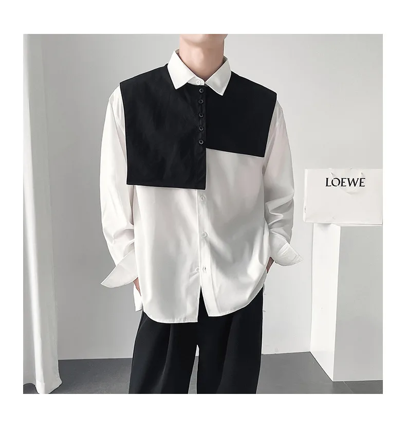 

Men's Short Vest Four Seasons Dark Department Fashion Personality Asymmetric Cutting Design Hair Stylist Shawl