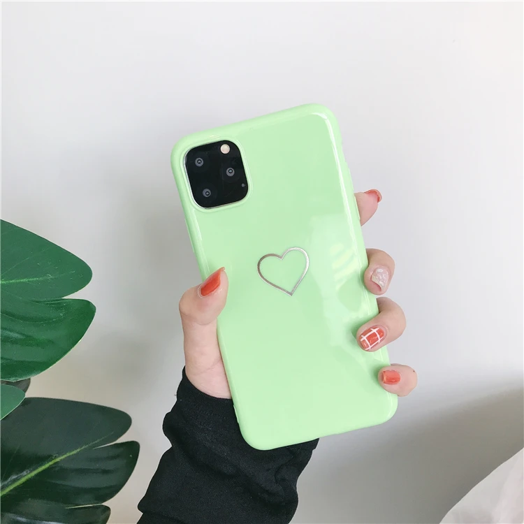 Однотонные силиконовые пары простое любовное сердечко чехлы для iphone XR X XS Max 6 6S 7 8