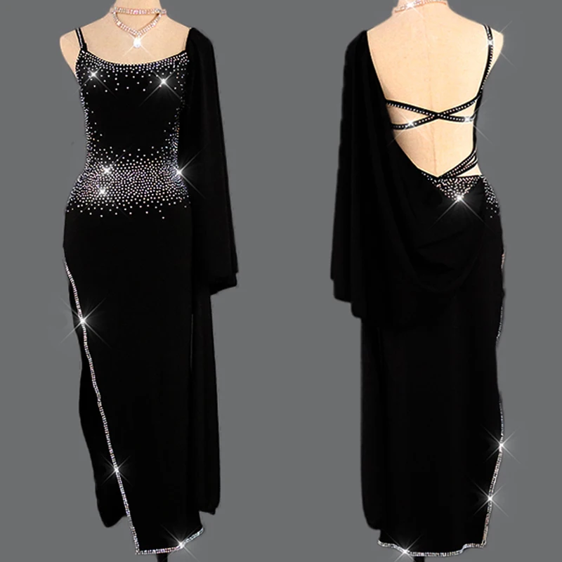 Новое платье для латиноамериканских танцев женское длинное женская одежда