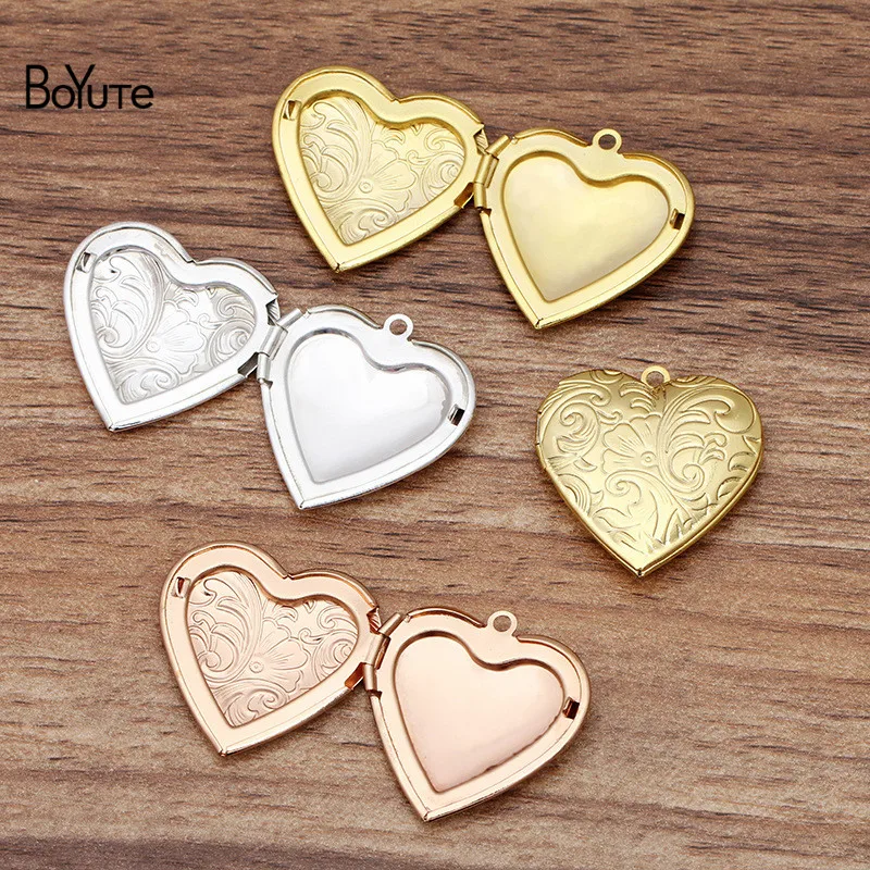 BoYuTe (10 шт./лот) металлический медальон 29*6 мм Сердце плавающий Кулон Diy ручной
