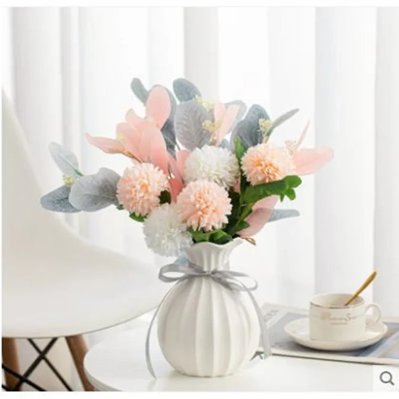 

Модные и свежие керамические вазы в европейском стиле, настольные украшения для дома и офиса, красивые цветы