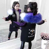 winter jackets childrens parka for girls hooded 2021 new style thick padded coat outerwear girl 2 to 14 years quilted clothes