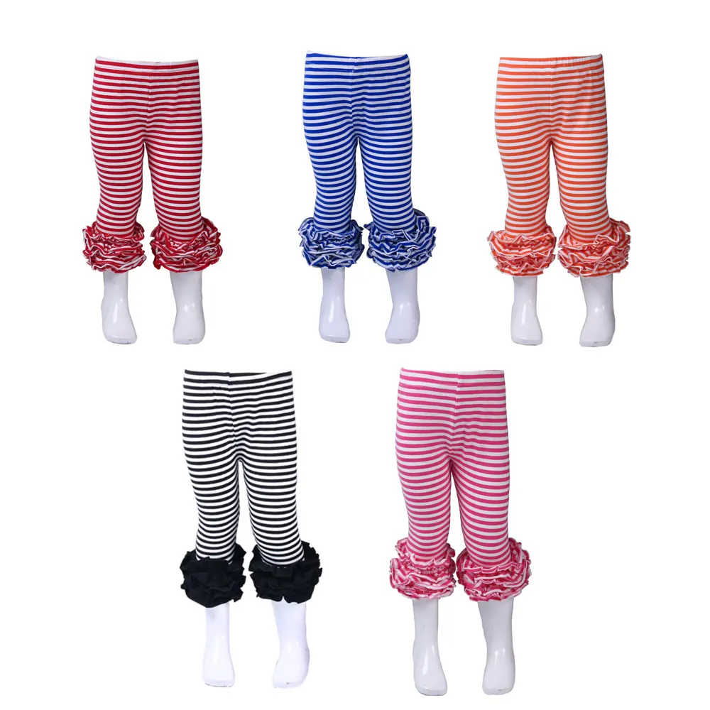 Дешевые штаны в полоску с оборками для девочек детские длинные эксклюзивные
