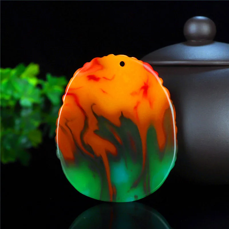 Синьцзян Хэтянь нефритовый золотой шелк красочный нефрит Кирин ожерелье кулон