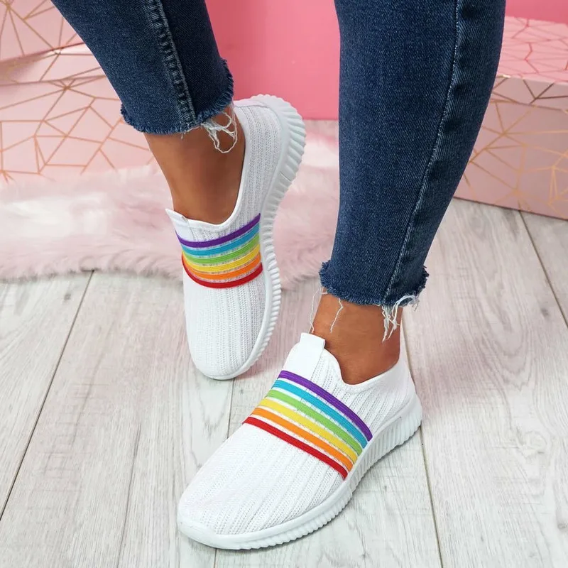 

Кроссовки женские сетчатые без шнуровки, дышащие сникерсы, повседневная обувь на плоской подошве, разные цвета, лето 2021