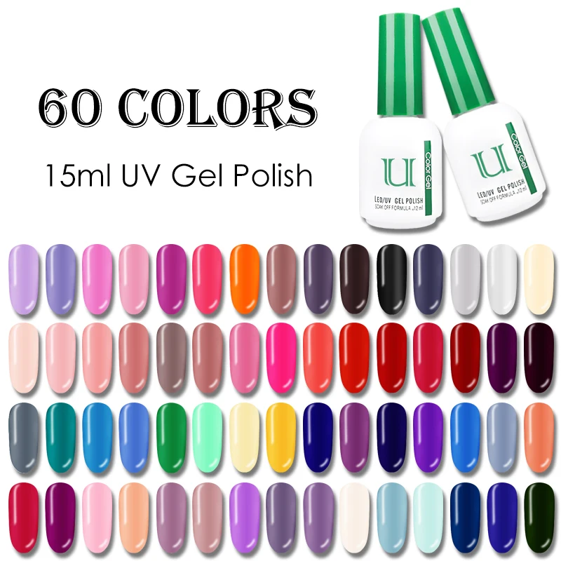 Гель лак полуперманентный для ногтей 12 мл 60 цветов|Гель ногтей| |