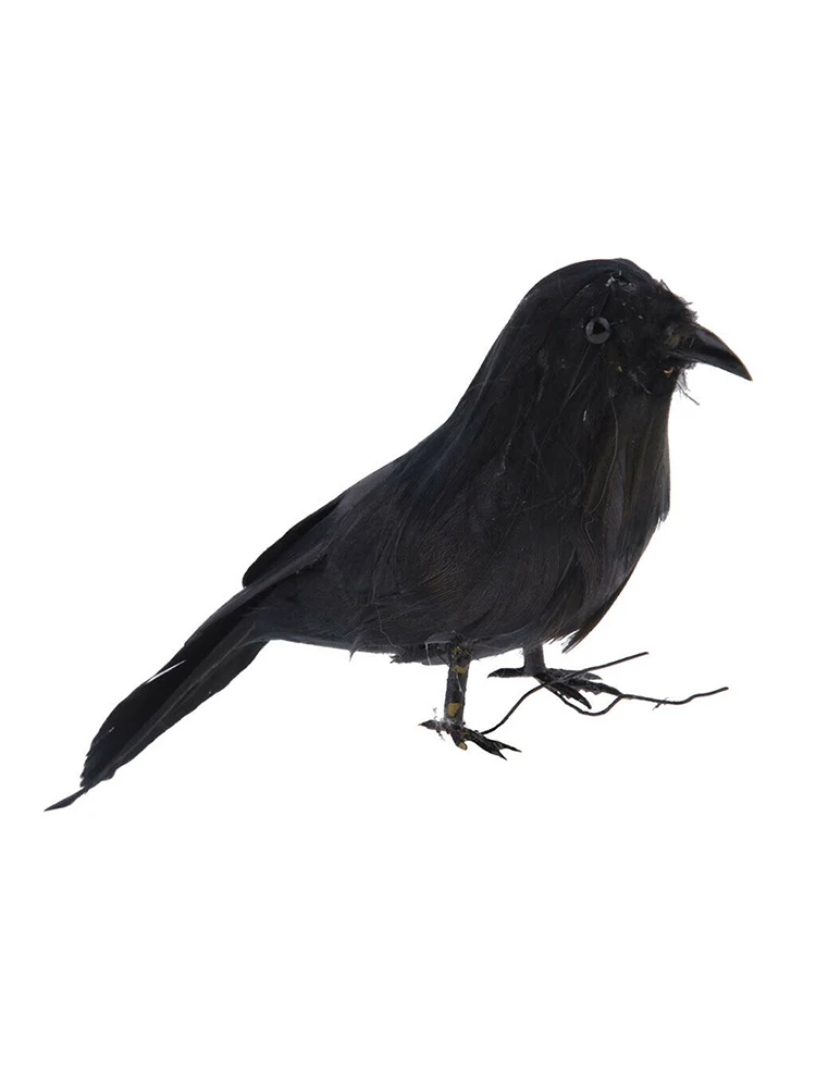 Черный мини имитация ворона реквизит для фильма искусственная Хэллоуин птица