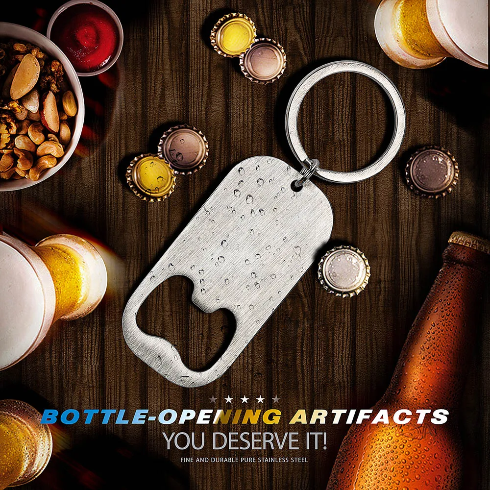 

BOFEE Stainless Steel Beer Bottle Opener Necklace Pendant Key Chain Long Vintage Charm Punk Cool Fashion Jewelry Gift Women Men