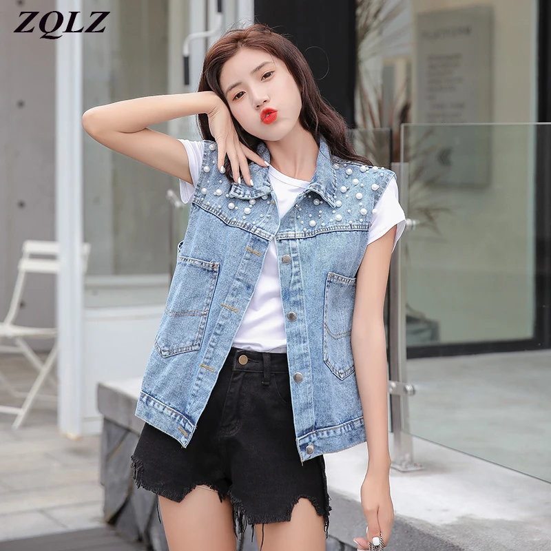 ZQLZ женский джинсовый жилет 2020 Новый Повседневный свободный для женщин весна без