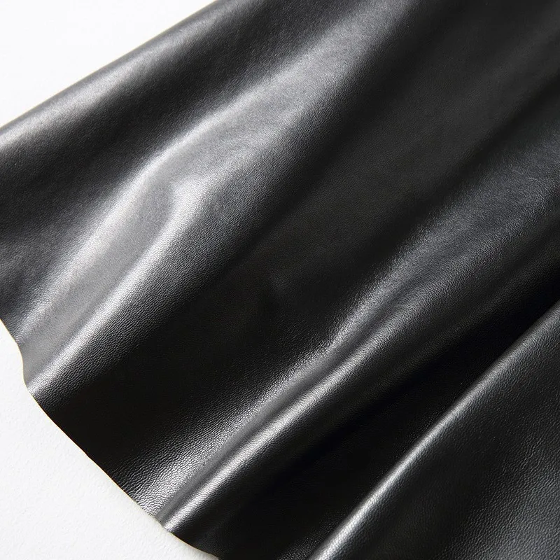 

Real Leather Skirt Ladies Harajuku Work A-Line Skirts Women Luxury Sheepskin Genuine Leather Skirts Large Size 3XL Korean Female