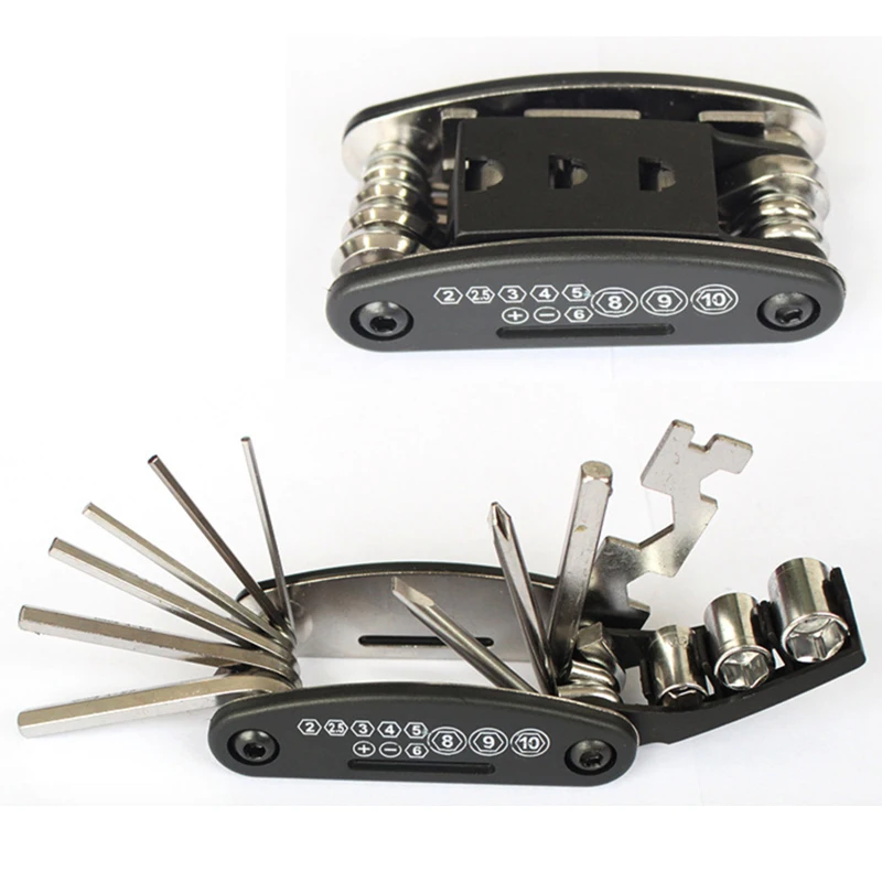 Многофункциональный мини инструмент для ремонта скутера и велосипеда 16 в 1 набор