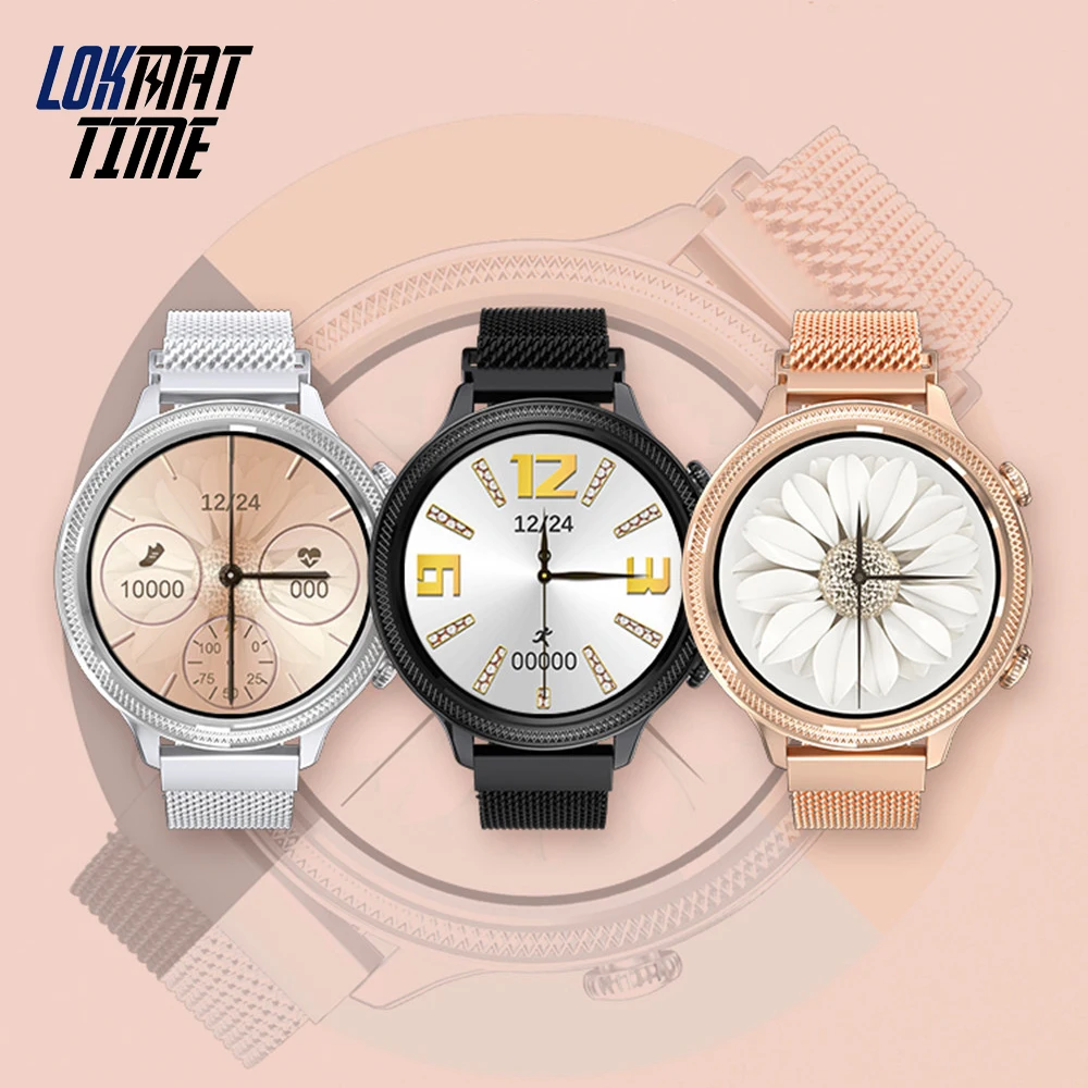 Lokmat Time Роскошные Смарт-часы 2020 для женщин, полный круглый дисплей, Модные Bluetooth 5,0 умные часы, браслет для дропшиппинга от AliExpress RU&CIS NEW