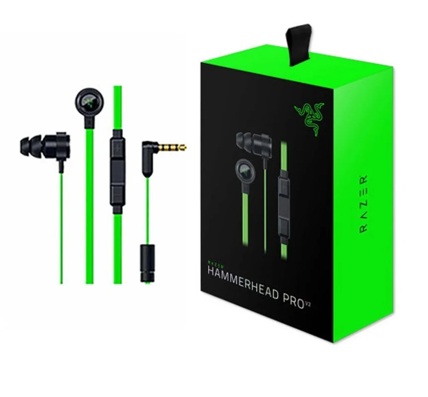 

V2 Pro 3.5mm In-ear Headphone Volume Controls Wired Fob Earphone with Mic Headset Gaming for Razer Hammerhead Pro V2