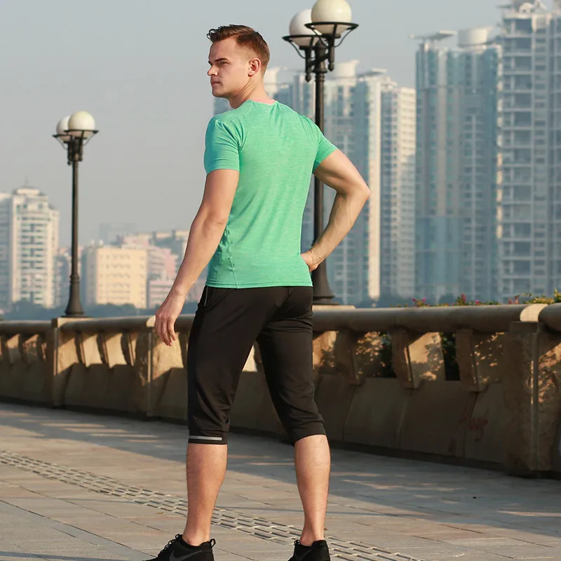 

Men's Running Outdoor Sport Short Sleeve Tights T-Shirts Quick Dry Sport Fitness Slim Running Shirts Jogging Men's Tops Clothing