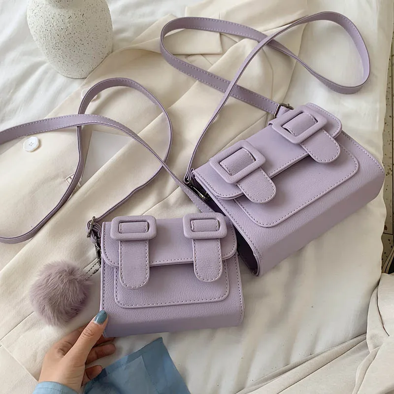 Женская сумка Кроссбоди маленькая фиолетовая сумочка из искусственной кожи