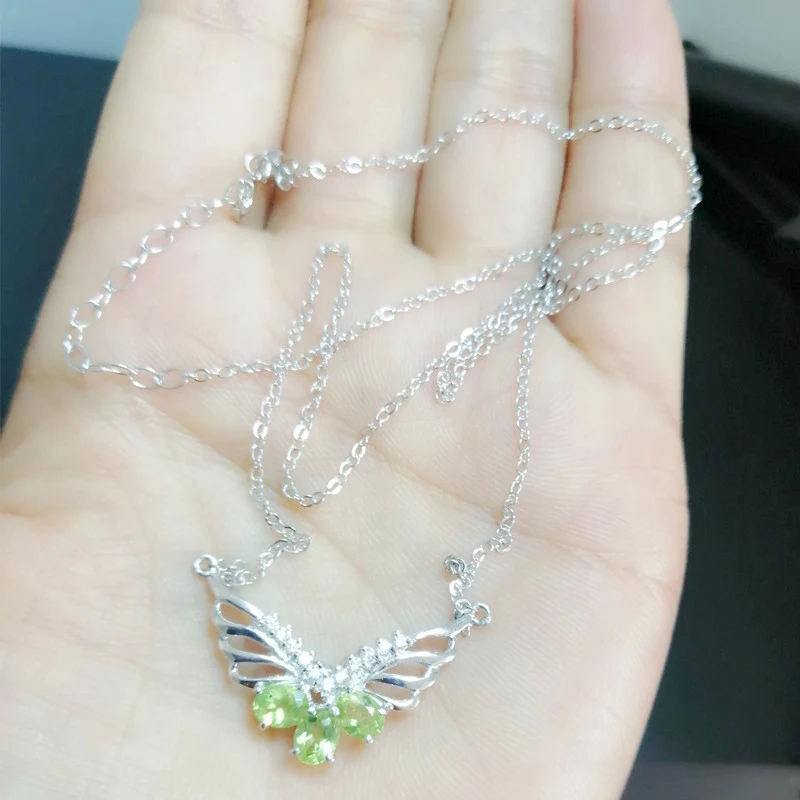 За ювелирное изделие натуральное Настоящее ожерелье из перидота с подвеской