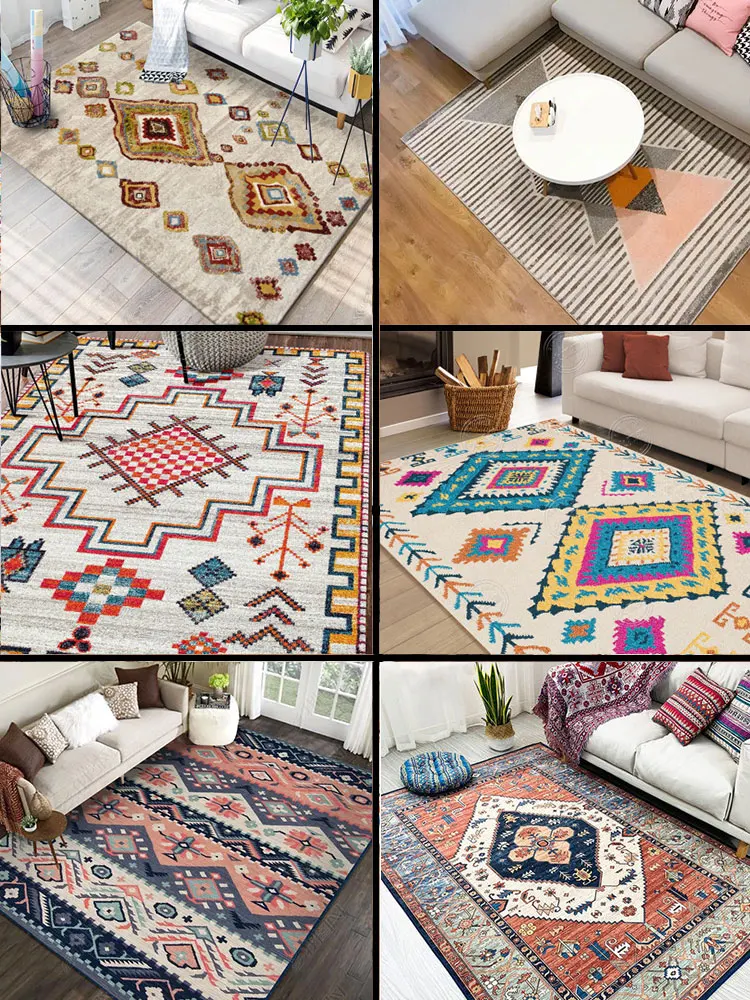 Modern Simple Living Room Coffee Table Sofa Carpet New Morocco Style Kilim Soft Carpets For Living Room Non-slip Rugs