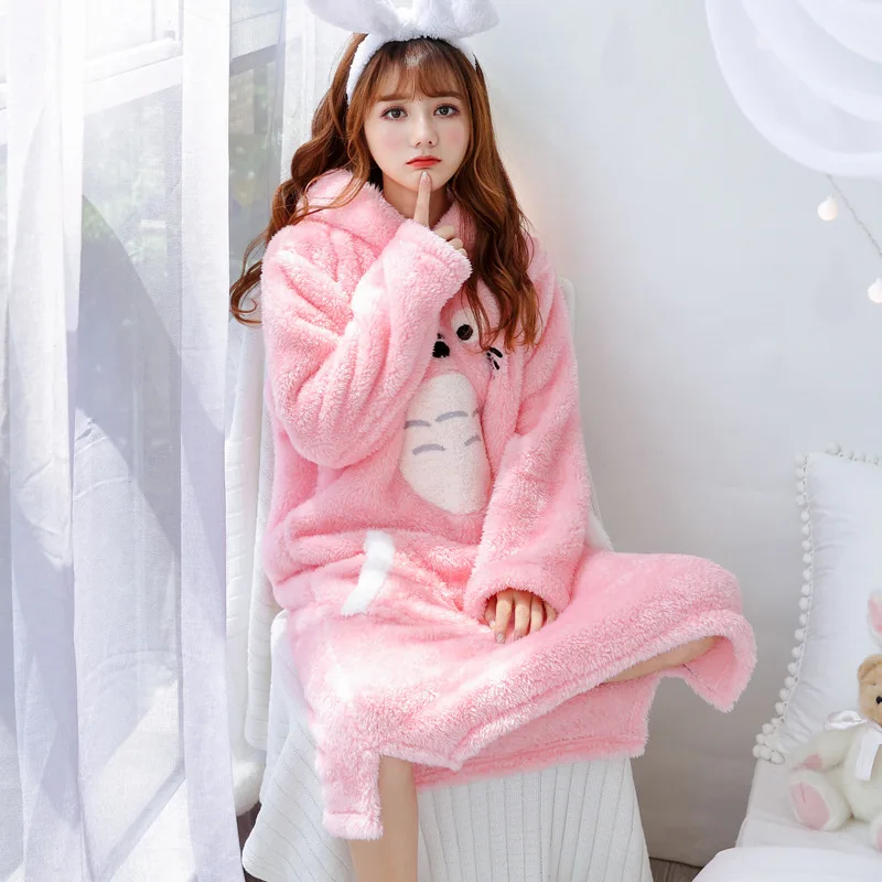 Женская Фланелевая пижама бархатная Пижама кораллового цвета с рисунком из