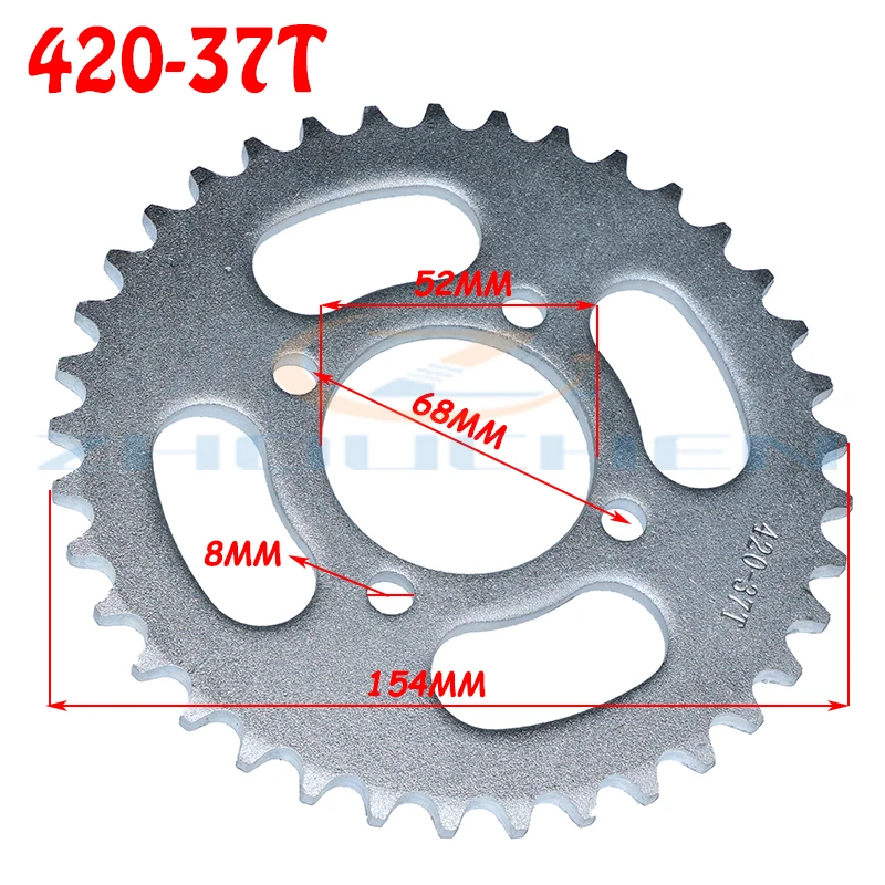 420/428 31T/37T/41T/48T зуб 52 мм Задняя звездочка подходит для Китая ATV Quad Pit Внедорожный