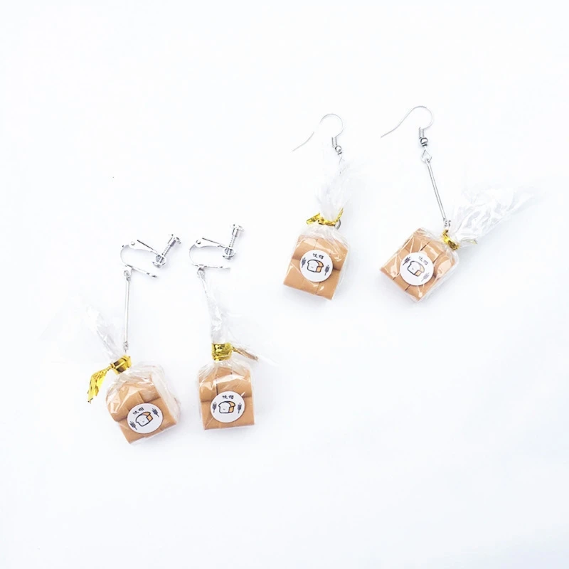 

Handmade Simulation Food French Bread Toast Dangle Drop Earrings Cute Unique Toast Bread Earrings Women Fashion Jewelry