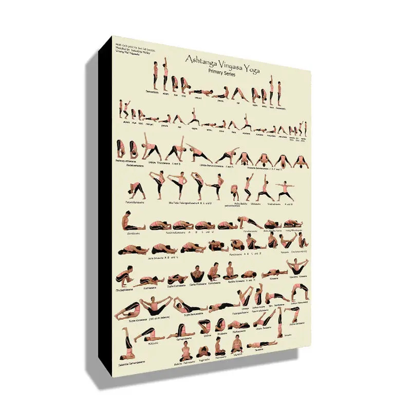 Домашние упражнения тренажерный зал Йога Ashtanga схема Постер здоровья настенное