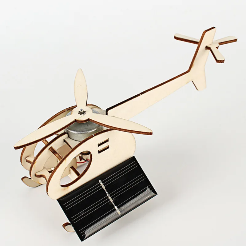 Деревянные наборы моделей вертолета на солнечной батарее для самостоятельной