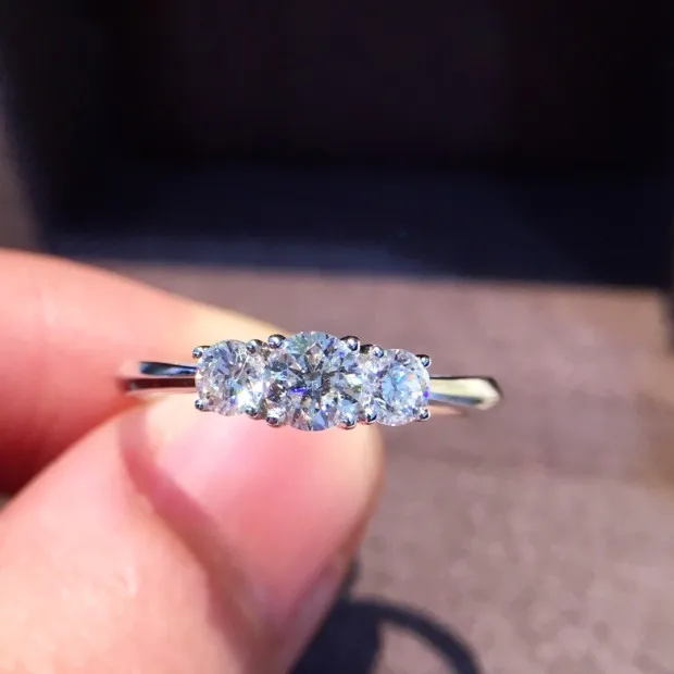 Natural Diamond 18K Gold Pure Ring Beautiful Gemstone Good Upscale Trendy Classic Party Fine Jewelry Hot Sell New 2019 | Украшения и