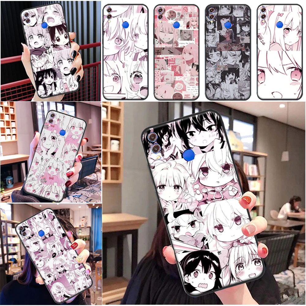

Cute Kawaii Japanese Girl Phone Case For Huawei Honor 10 V10 10X 10i 9X V9 9 Lite 8X 8C 7X Cases Funda Back Cover Coque Carcasa