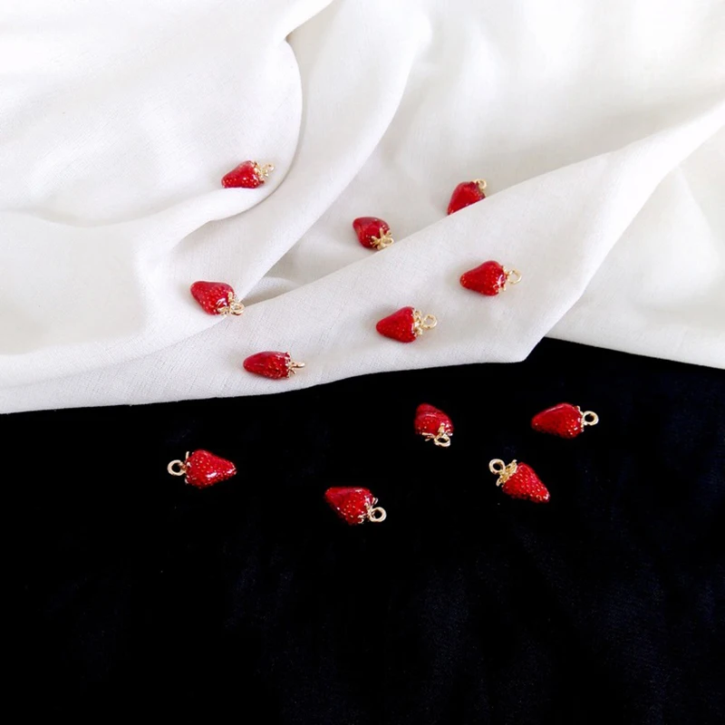 2 шт. эмалированные подвески в виде клубники|Шармы| |