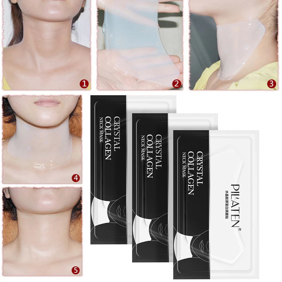 Коллагеновая маска для шеи против морщин патчи антивозрастной укрепляющий