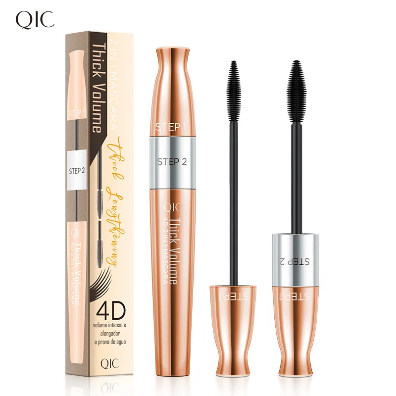 

SNOW LADY QIC 2 IN 1 Mascara Double Head Waterproof Lengthening Encrypted Curling Mascara Cosmetics Make-up Curly Long Lasting