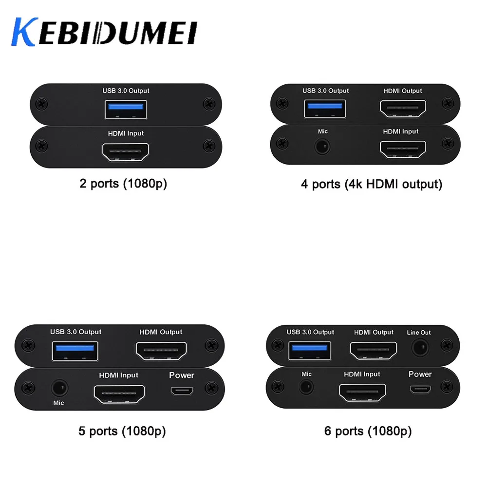 Плата видеозахвата Kebidu USB 3 0 4K 60 Гц HDMI совместимая с USB|Карты видео- и ТВ-тюнеров| |