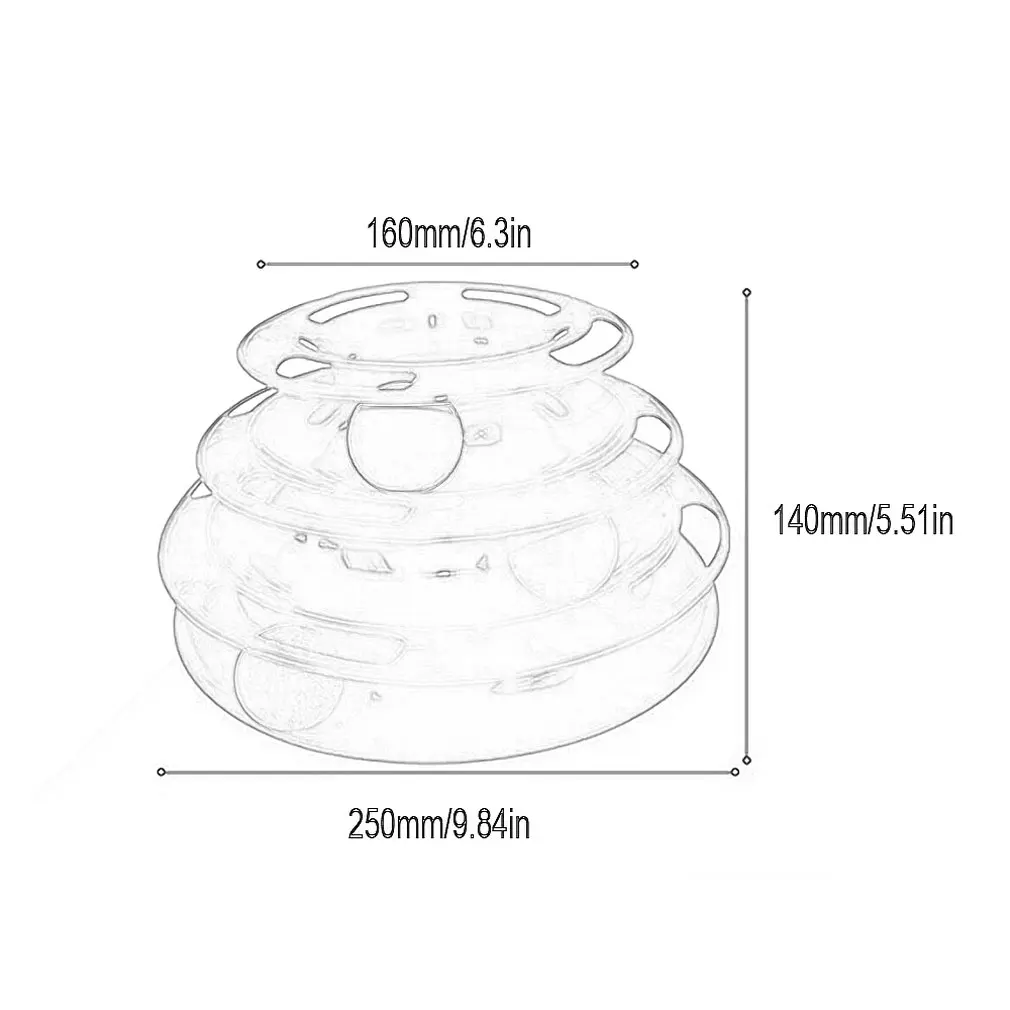 

Three Levels pet cat toy Tower Tracks Disc cat Intelligence Amusement triple pay disc cat toys ball Training Amusement plate