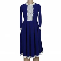 the new 2021 european and american womens dress ol lace dress lace stitching stretch long sleeves commuter womens dress