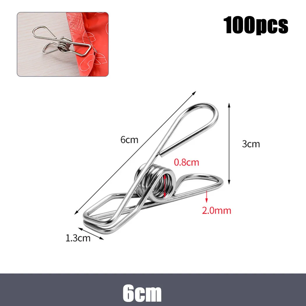 

Pins Fixed Clip Stainless Steel Travelling Washing 100PCS Business Trip