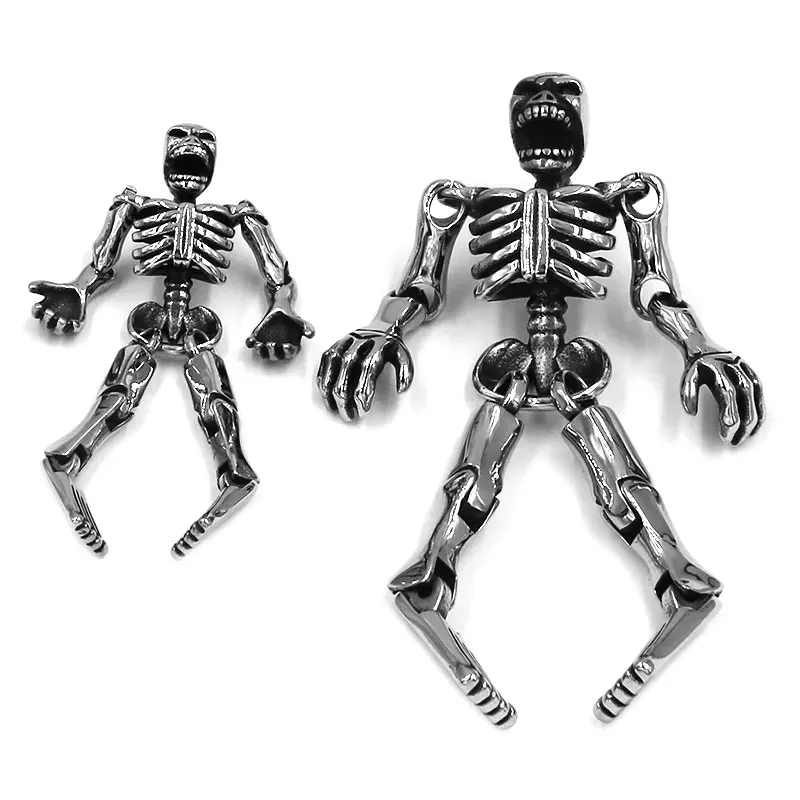 

Skull Skeleton Biker Pendant Stainless Steel Jewelry Gothic Ghost Skull Motor Biker Men Pendant SWP0605A