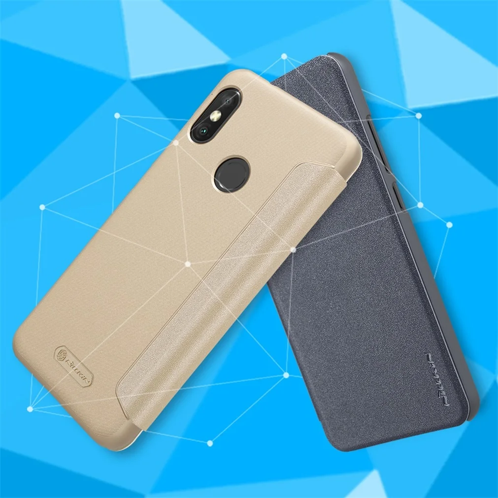 Чехол для Xiaomi Mi A2 Lite, глобальная версия, чехол для Xiaomi Mi A2 Lite, серия Nillkin Sparkle, Жесткий Чехол из искусственной кожи с откидной крышкой