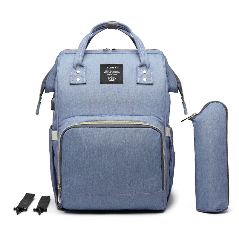 Lequeen Diaper Bag P LEQUEEN пеленка мешок USB Мумия Материнство сумка большая мода кормящих путешествия рюкзак коляска детская сумка уход за ребенком подгузник рюкзак - Цвет: Lequeen Diaper Bag P