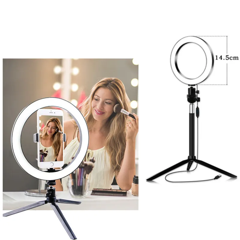 Светодиодный кольцевой светильник для селфи фотосъемки зеркальный макияжа 260 мм