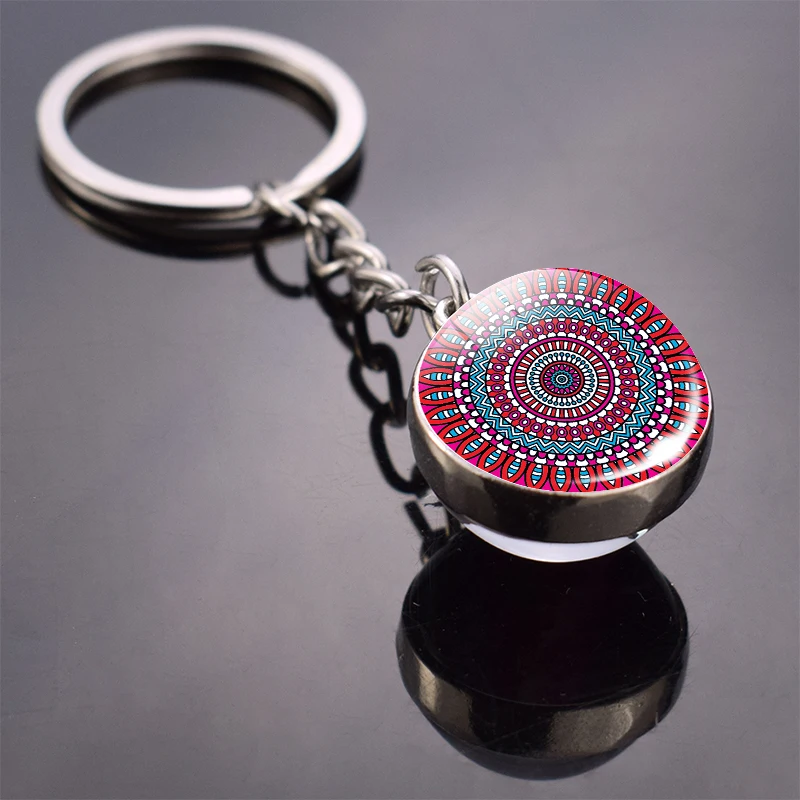 Мандала брелок &quotЦветок&quot художественная фотография Стекло мяч двойной