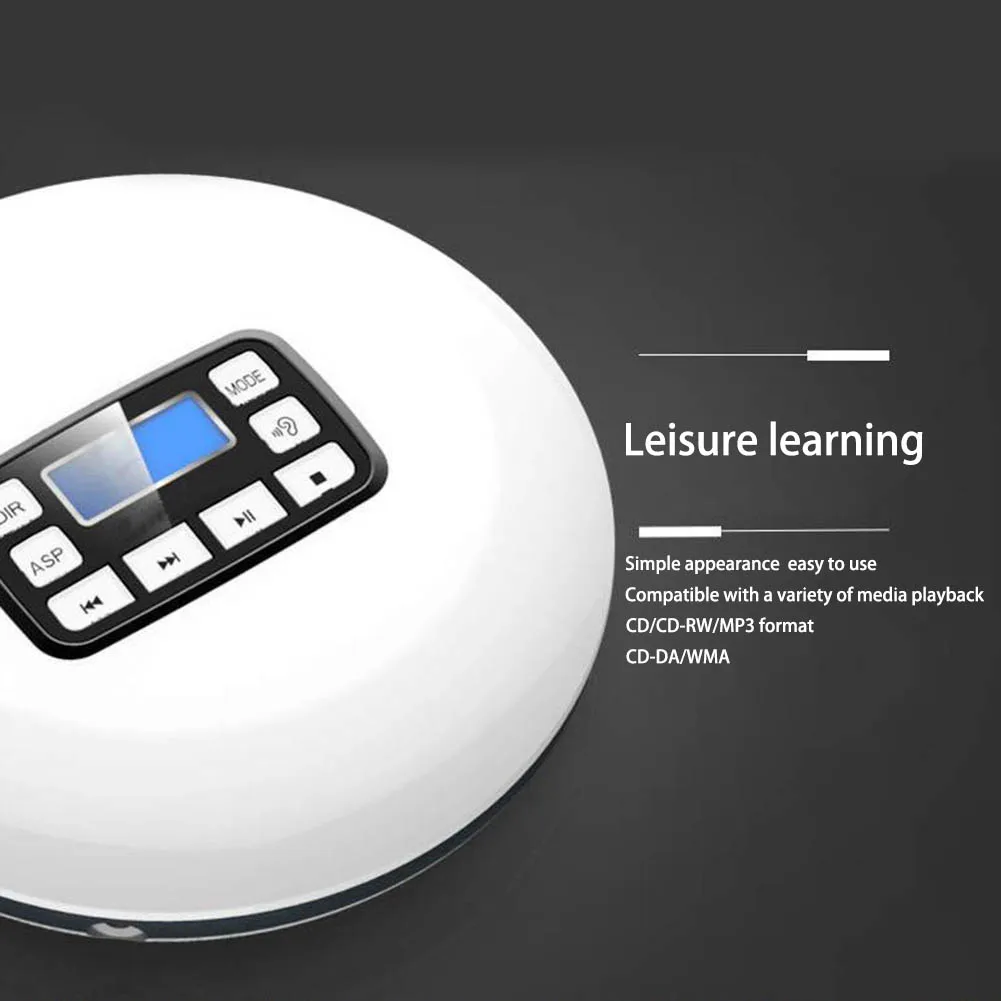 Портативный CD и MP3-плеер, компактный дискман с наушниками, Walkman для детей с защитой от проскальзывания для CD, MP3, CD-R, CD