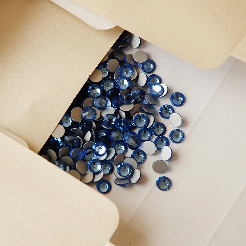 SS3-SS34 светлого сапфирового цвета Стразы для ногтей 3D Flatback Стеклянные стразы не