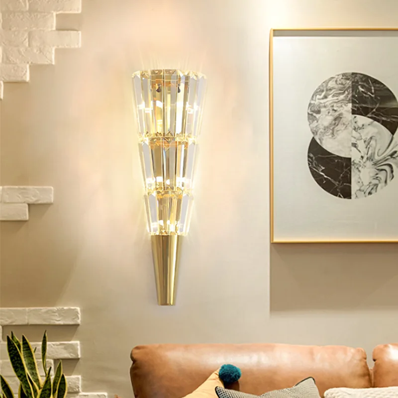 

Nordic Crystal LED Wall Lamp Surface Mount Parlor Bedroom Bathroom Lights 110-220V G 4 Home Decoration Loft Sconce